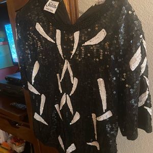 Cute after five sequined top.